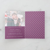 Invitation Mulberry blanc texte coeur photo plié mariage (Intérieur)