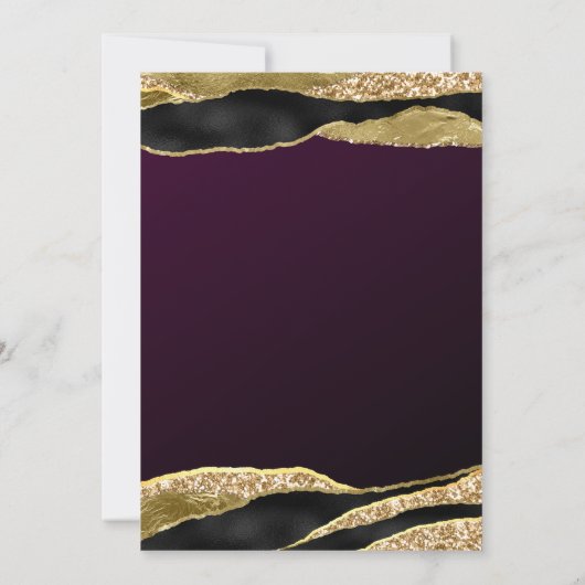 Invitation Mulberry Gold Parties scintillant 40e fête d'anniv (Dos)