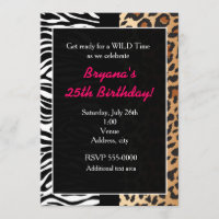 Invitation multi-imprimé animaux guépard léopard z