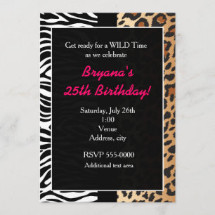 Invitation multi-imprimé animaux guépard léopard z