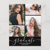 Invitation Multi Photo Black Graduation Party (Devant)