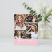 Invitation Multi Photo Pink Graduation Party (Debout devant)