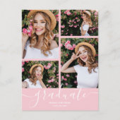 Invitation Multi Photo Pink Graduation Party (Devant)