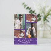 Invitation Multi Photo Purple Graduation Party (Debout devant)