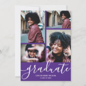 Invitation Multi Photo Purple Graduation Party (Devant)