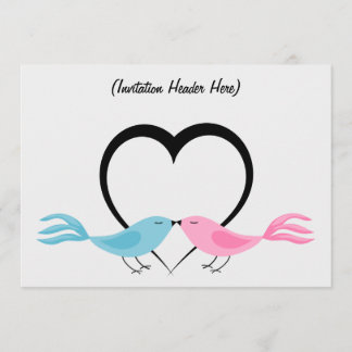 Invitation multi-usage Two Little Lovebirds