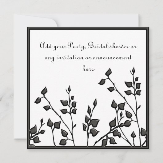 Invitation multi-usages noir et blanc (Devant)