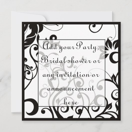 Invitation multi-usages noir et blanc (Devant)