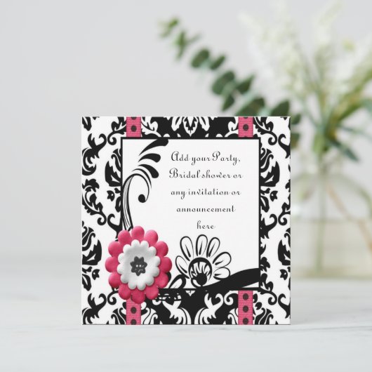 Invitation multi-usages noir et blanc (Debout devant)