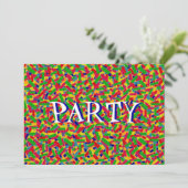 Invitation Multicolor Confetti (Debout devant)