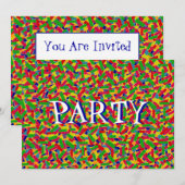 Invitation Multicolor Confetti (Devant / Derrière)