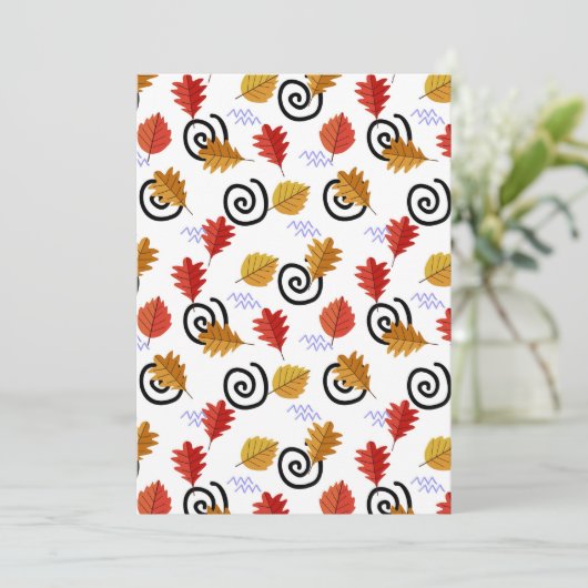Invitation Multicolor Fall Feuilles géographiques (Debout devant)