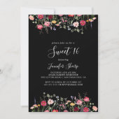 Invitation Multicolor Fleur sauvage Sweet 16 fête d'anniversa (Devant)