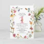 Invitation Multicolor Fleur sauvage Wreath Girls Numéro Anniv (Debout devant)