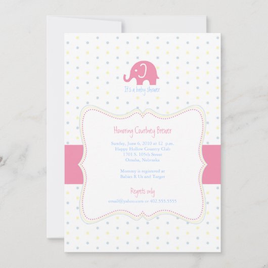 Invitation Multicolor Polkadot Baby shower Invi (Devant)