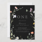 Invitation Multicolor sauvage Noir premier anniversaire (Devant)