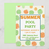 Invitation multicolore à pois pour soirée d'été (Devant / Derrière)