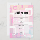 Invitation multifonction de remplissage rétro rose (Devant)