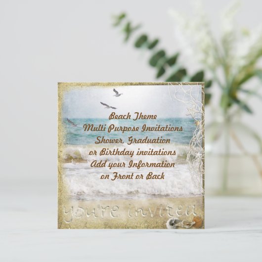 Invitation multifonction fête sur la plage (Debout devant)