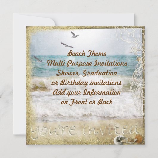 Invitation multifonction fête sur la plage (Devant)