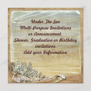 Invitation multifonction plage sous la mer