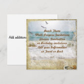 Invitation multifonction pour fête sur la plage (Devant / Derrière)