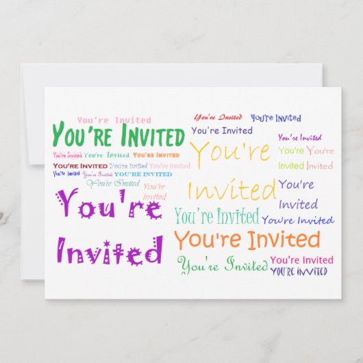 Invitation multilingue de la fête "Vous êtes invit (Devant)