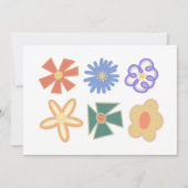 Invitation multiple arc-en-ciel bohème fleur floral six pack (Devant)