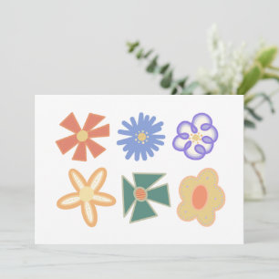 Invitation multiple arc-en-ciel bohème fleur floral six pack
