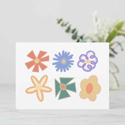 Invitation multiple arc-en-ciel bohème fleur floral six pack (Debout devant)