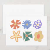 Invitation multiple arc-en-ciel bohème fleur floral six pack (Devant / Derrière)