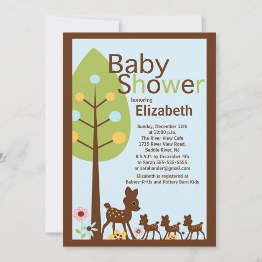 Invitation multiple de baby shower de triplets de (Devant)