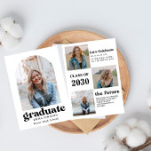 Invitation Multiple Photo Graduation Card, Minimalist Senior