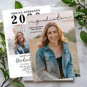 Invitation  Multiple Photo Graduation Card, Minimalist Senior