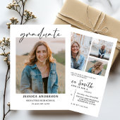 Invitation Multiple Photo Graduation Card, Minimalist Senior