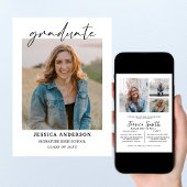 Invitation Multiple Photo Graduation Card, Minimalist Senior