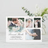 Invitation Multiples photos de Mariage Love and Thanks Photo (Debout devant)