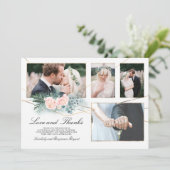 Invitation Multiples photos de Mariage Love and Thanks Photo (Debout devant)