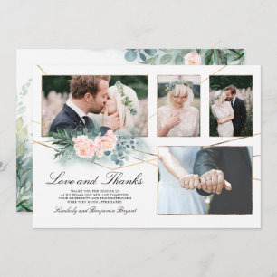 Invitation Multiples photos de Mariage Love and Thanks Photo