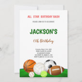 Invitation multisport pour garçons (Devant)