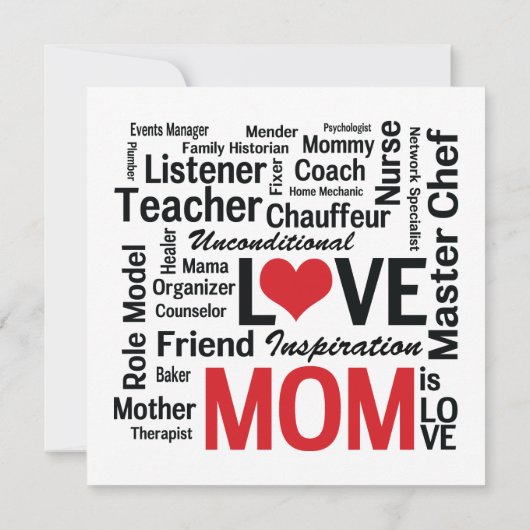 Invitation Multitâche Extraordinaire Maman Fête des mères ou (Dos)