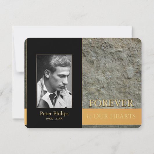 Invitation Mur Black Photo Frame Memorial Service Inv (Devant)