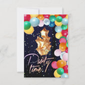 Invitation Mur de ballons de temps de fête rideau de scintill (Devant)