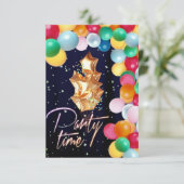 Invitation Mur de ballons de temps de fête rideau de scintill (Debout devant)