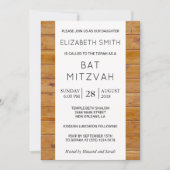 Invitation Mur de grange, Bois, Bat mitzvah rustique (Devant)
