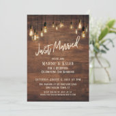 Invitation Mur en bois Brown avec lumières Edison, Marié (Debout devant)