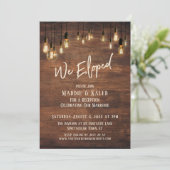 Invitation Mur en bois marron avec lumières Edison, Nous nous (Debout devant)