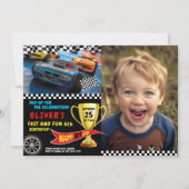 Invitation Muscle Voiture Style d'anniversaire pour les garço (Devant)