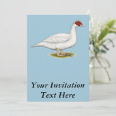 Invitation Muscovy blanc de canard (Debout devant)