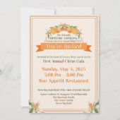 Invitation Musée d'histoire de Dunedin 2025 Gala Citrus (Devant)